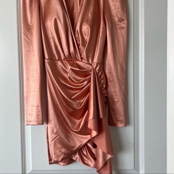 Pink metallic  long sleeve mini dress - Picture 5 of 7